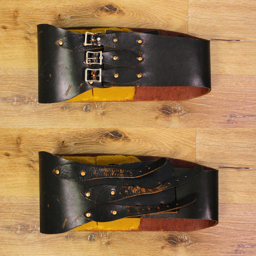 VTG 40s 50s Black Leather Kidney/ Motorcycle Riding Belt
