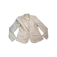 CAbi 713 Jacket Women  s 8 Yellow Gray Blazer Lemon Zest Tweed Long Sleeve EUC