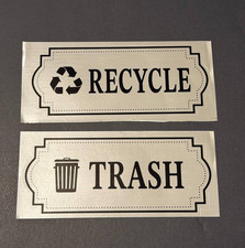 Recycle  Trash Stickers Decals for Trash Bins , 6" x 2-1/2"
