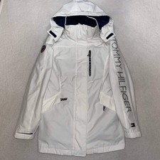 Tommy Hilfiger 3 in 1 All Weather System Giacca Donna Piccolo Cappotto Bianco con Cappuccio