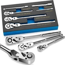 6pcs Flex Head Ratchet Wrench Set