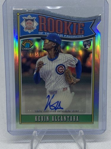 2025 Bowman Rookie of the Year Favorites Kevin Alcantara RC Auto /150 Cubs