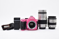 PENTAX K-50 16.3MP Digital SLR Camera Pink Body w/Two Lens Set from Japan