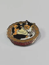 Cat Sleeping In Bed Lapel Pin Large Size Nice Enamel 