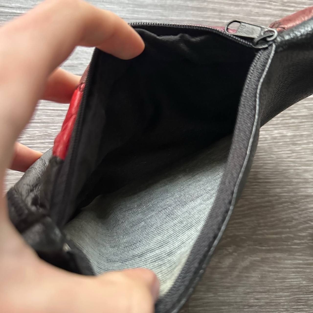 Vtg 90s Multi Colored Leather Patchwork Fanny Pac… - image 9