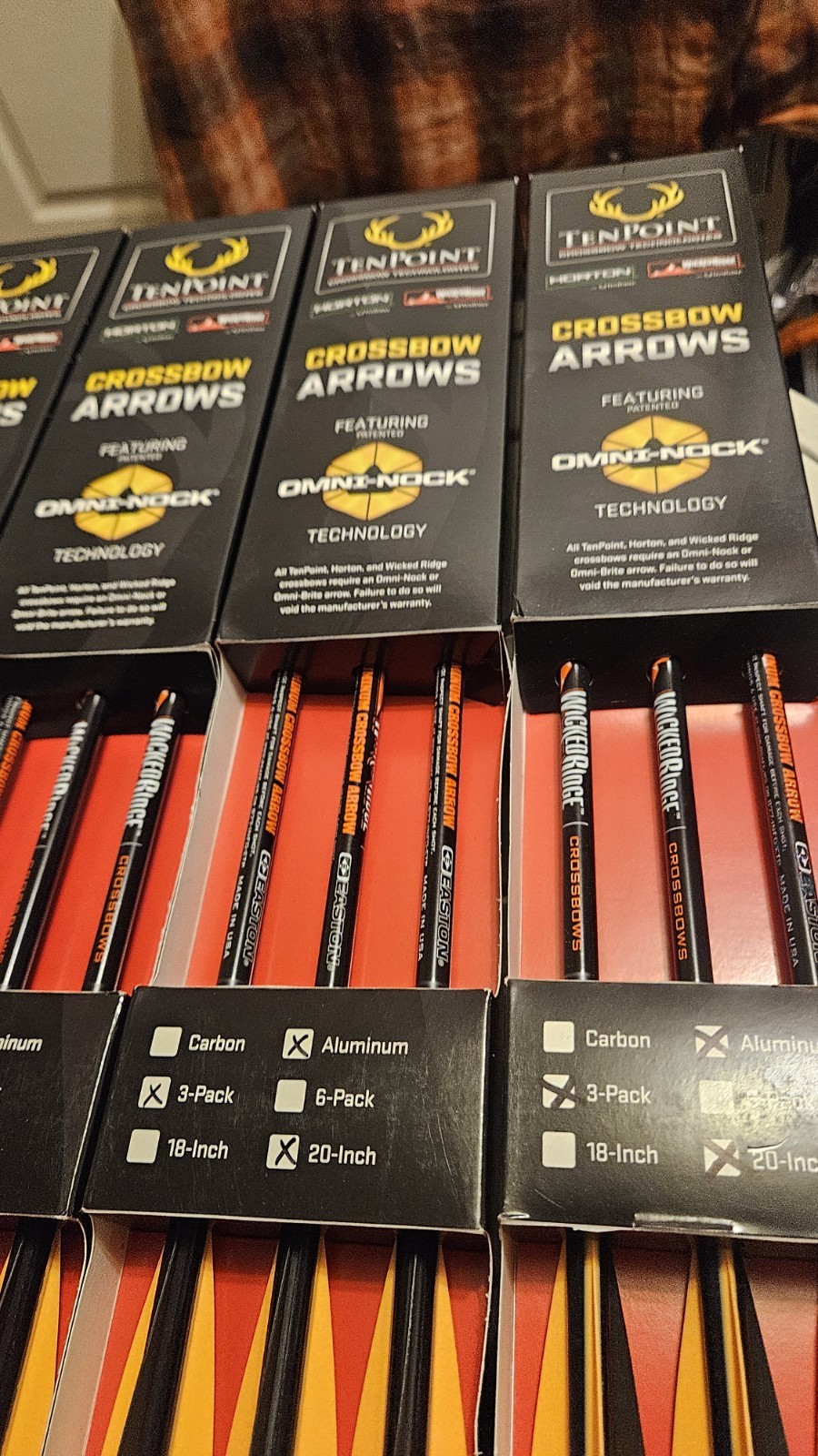 5 - Wicked Ridge Crossbow Arros Omni Lock 2219 20" 5086 Shaft 3 Pack W/ Vanes 