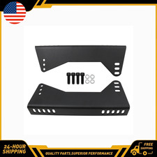 Universal Pair Side Mount Racing Seat Brackets Steel L-bracket Base Adjust Black Universal Pair Side Mount Racing Seat Brackets Steel L-bracket Base Adjust Black