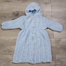 Vintage Knit One Piece Baby Marshall Field  Company Blue Acrylic READ
