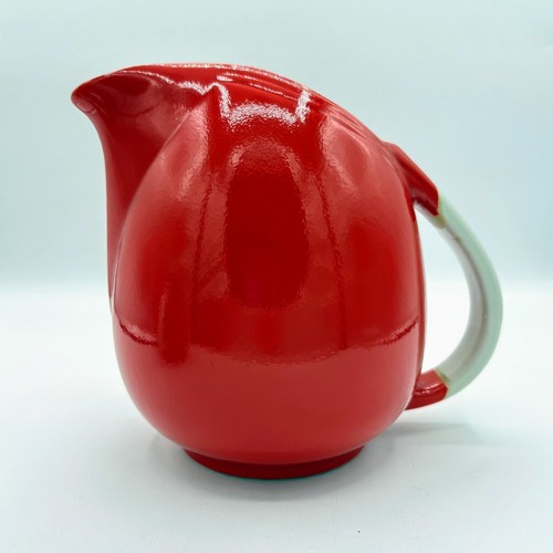 Hall's China Sani Grid Pert Chinese Red 32 fl oz Pitcher Medium Kitchenware - Picture 4 of 13