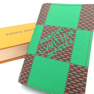 Louis Vuitton Damier Pop Pocket Organizer Wallet Mint Green Brown Pharrell