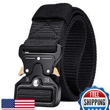 MOZETO Men's Tactical Belt 1.5" Nylon Web Rigger Hiking Work Belt w/ Quick Relea