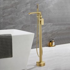 TapLong Waterfall Freestanding Bathtub Faucet Set Single Handle Floor Mount Tub