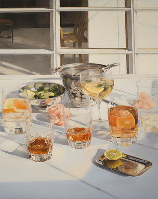 Sunlit Cocktail Hour Poster - Home Bar Drink Wall Art - 12X16/16X20/18X24/24X36