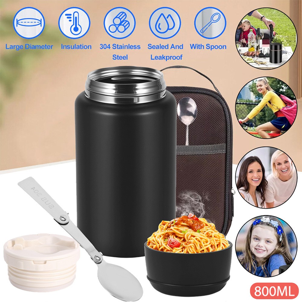 Thermobehälter für Essen 800ml Lunchbox Suppe, Warmhaltebehälter Auslaufsicher