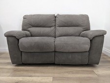 SOFA 2 Seater HTL Dual Motor Electric Recliner Grey Faux Suede FREE DELIVERY