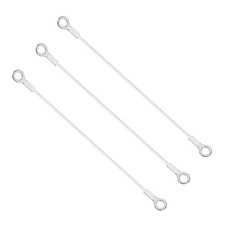 6mm x 30cm Lanyard Cable, 3 PCS Stainless Steel Eyelets Ended Wire Rope White