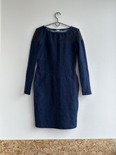 Miss Sixty Y2K Blue Mesh Details Long Sleeve Mini Bodycon Dress Size S