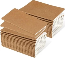  Mini Notebooks Bulk, 3.5" x 5.5", Brown, 60 Pages Paper Small 32PCS Lined