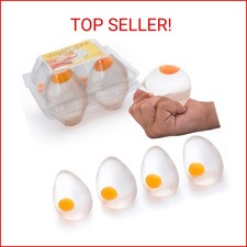 IPIDIPI TOYS Funky Egg Squishy Ball   Clear Egg Yolk Fun Squeeze, Yolk Balls for