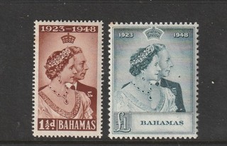 (A438) Bahamas 1948 Silver Wedding Set Un Mounted Mint