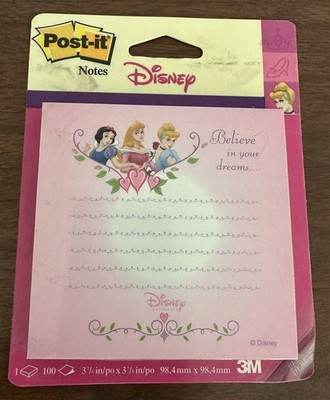 Disney Princess POST IT Note Pad SNOW WHITE CINDERELLA AURORA MINT!