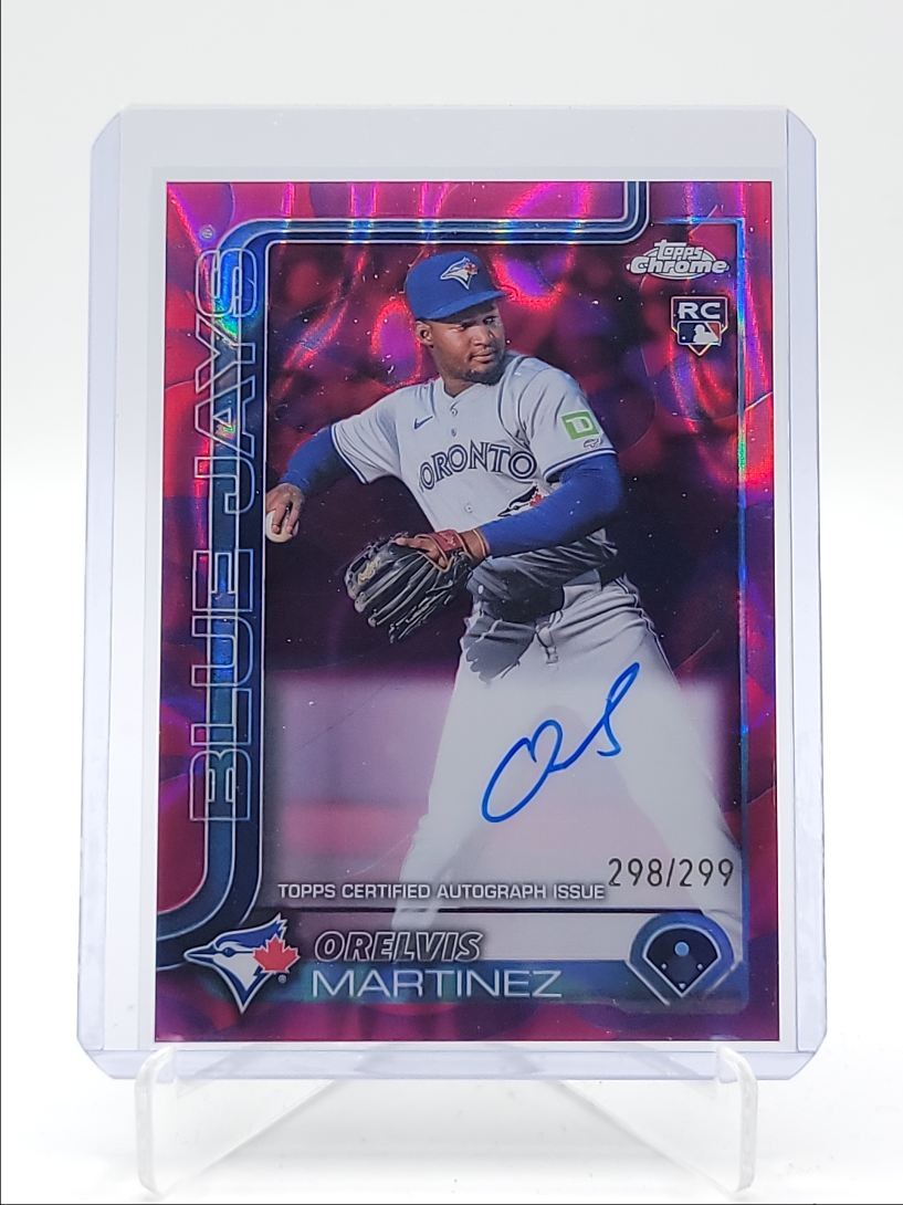ORELVIS MARTINEZ 2025 TOPPS CHROME ROOKIE MAGENTA PURPLE RC AUTO /299 Q4450