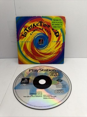 PS1 Interactive CD Sampler Pack Volume Three 3 Sony PlayStation Demo Disc Tested