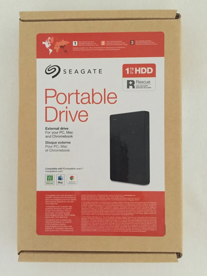 Seagate Portable Drive 1TB externe Festplatte USB 3.0 schwarz STGX1000400, 2.5"