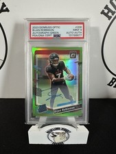 2023 Panini Donruss Optic Bijan Robinson RC #206 Auto Green /5 PSA 9 FALCONS