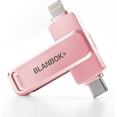BLANBOK+MFi Certified 512GB, USB Flash Drive for iPhone/iPad/Android/PC (Pink)