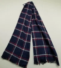 NEW David & Young Blanket Scarf Women’s Multicolor Plaid Fringe Wrap Fall Winter