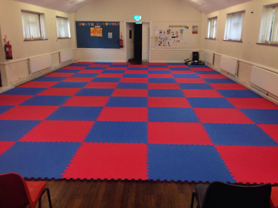 40mm JIGSAW MATS Martial Arts 1m2 Red/Blue Karate TKD Yoga Judo