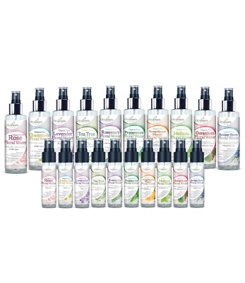 Bio Blütenwasser 30ml & 150ml je 20 Flaschen Rose Lavendel Teebaum etc