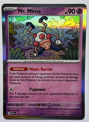 Mr.Mime 122/165 Holo Rare English Pokemon 151 TCG
