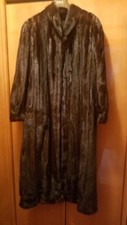 Lemonti Brown Mink Fur Women's Coat Full Length With Pocket Size 20