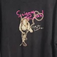 Vintage 90s Bill Nye The Science Guy Sweatshirt Adult Black PBS TV Promo