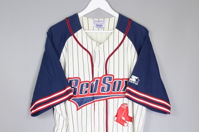 M starter 80-90s ボストンレッドソックス ホワイト　MLB VTG BOSTON RED SOX STARTER PINSTRIPE JERSEY MLB BASEBALL M WHITE