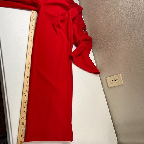 Alexia Admor Womens Cape Jumpsuit Size 14 Red Kimono Sleeve Wide Leg Crepe NWT - Picture 10 of 12