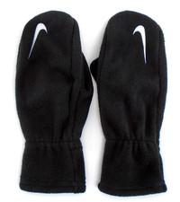 Nike Mittens Youth S/M Cozy Fleece Black/White