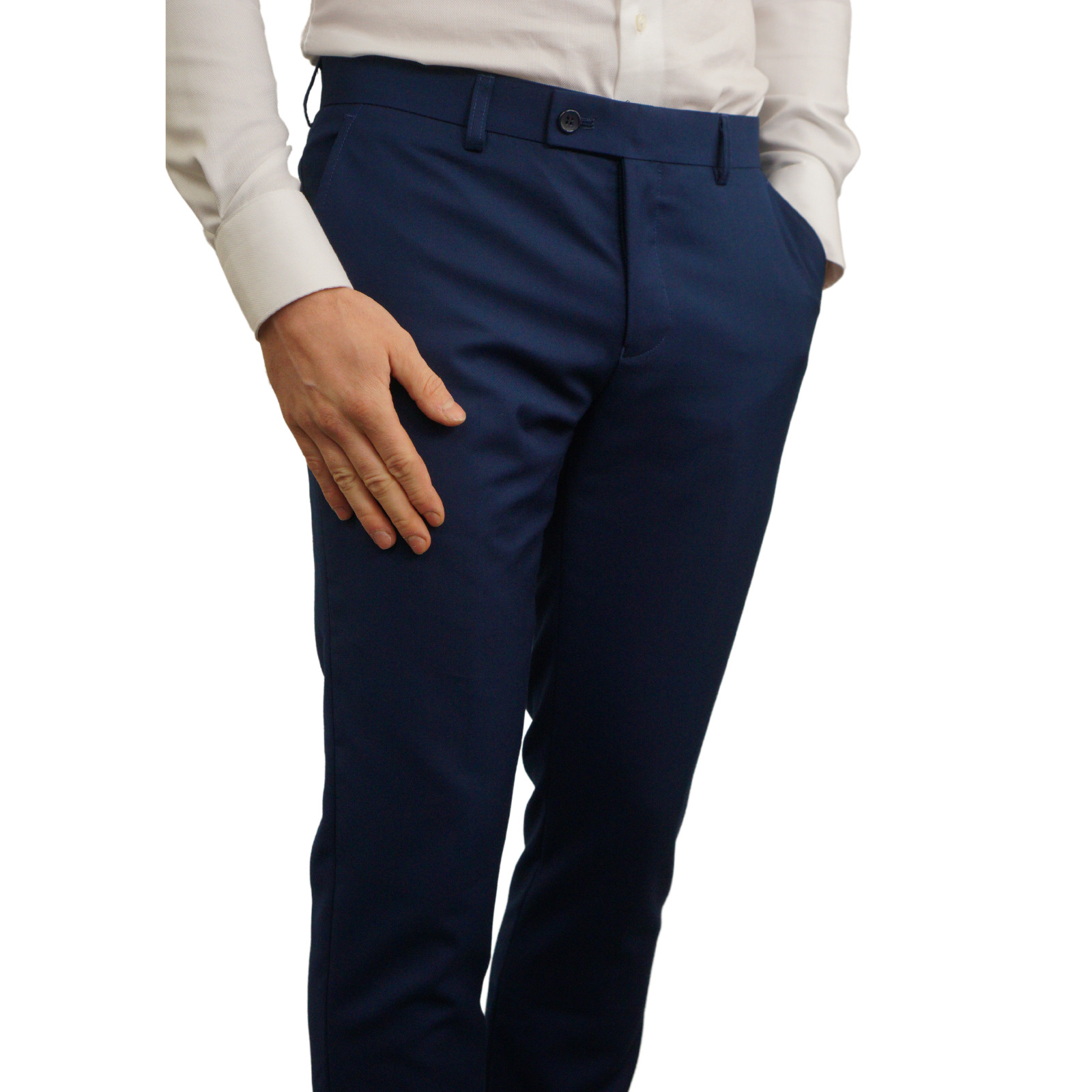 Men Dressmann Dress Pants Blue Formal Slim Fit Size W33 L34 JJF649 image 2