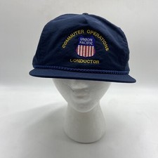 Union Pacific Cap Hat Blue Commuter operations Conductor Vintage Nissin