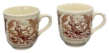 Alfred Meakin Fair Winds Mug Coffee Cocoa Brown England - Set of 2