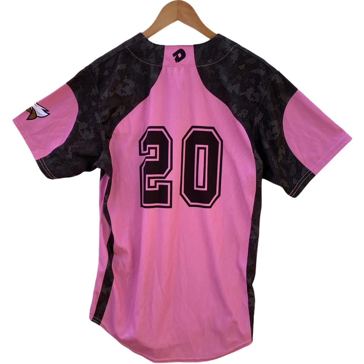 DeMarini Womens Jersey Size Large Pink Eagles #20 One Button Polyester NWOT