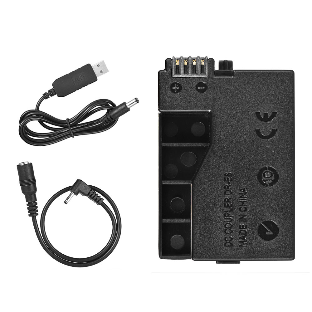 Dummy Battery with DC Power Bank USB Adapter Cable for Canon 550D