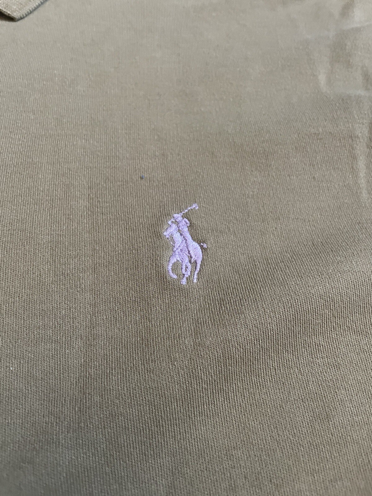 Polo Ralph Lauren camicia colletto marrone oliva taglia XL cotone uomo vintage pony