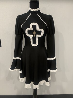 Dark In Love Gothic Cross Lolita Punk Goth Dress Vampire Goth SZ Small
