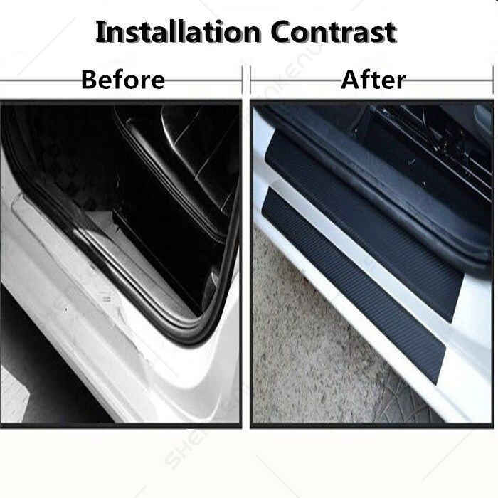 4 protectores de placa de umbral de puerta de automóvil, protectores de entrada de puerta automática, cubierta de panel protector contra rozaduras del umbral, pedal de puerta delantera y trasera de 4 protectores de placa de umbral de puerta de automóvil, protectores de entrada de puerta automática, cubierta de panel protector contra rozaduras del umbral, pedal de puerta delantera y trasera de
