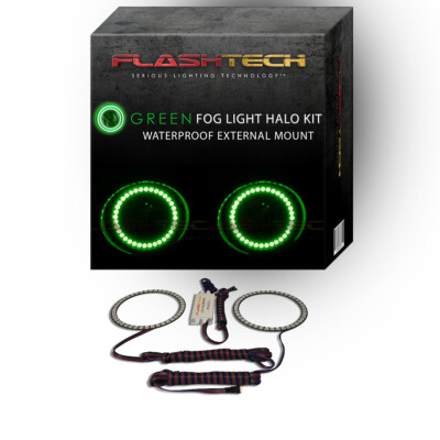Green Waterproof LED Fog Light Halo kit for 07-14 Lincoln Navigator Fog Lights
