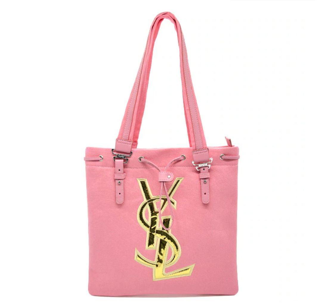 Borsa tote Yves Saint Laurent borsa cosmetica logo rosa novità nuova