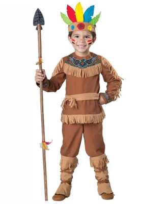 CK2358 Toddler Indian American Boys Child Pocahontas Book Week Wild West  Costume - Main Image